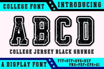 Black Grunge Fonts for Bold College Designs